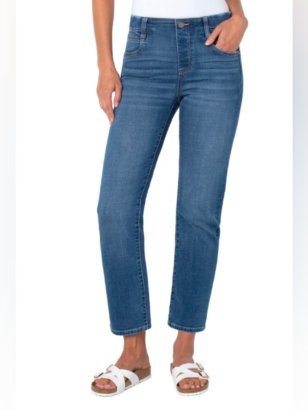 ❤️ LIVERPOOL JEANS COMPANY GIA GLIDER HIGH RISE SLIM PULL ON ANKLE JEANS 14 (32)